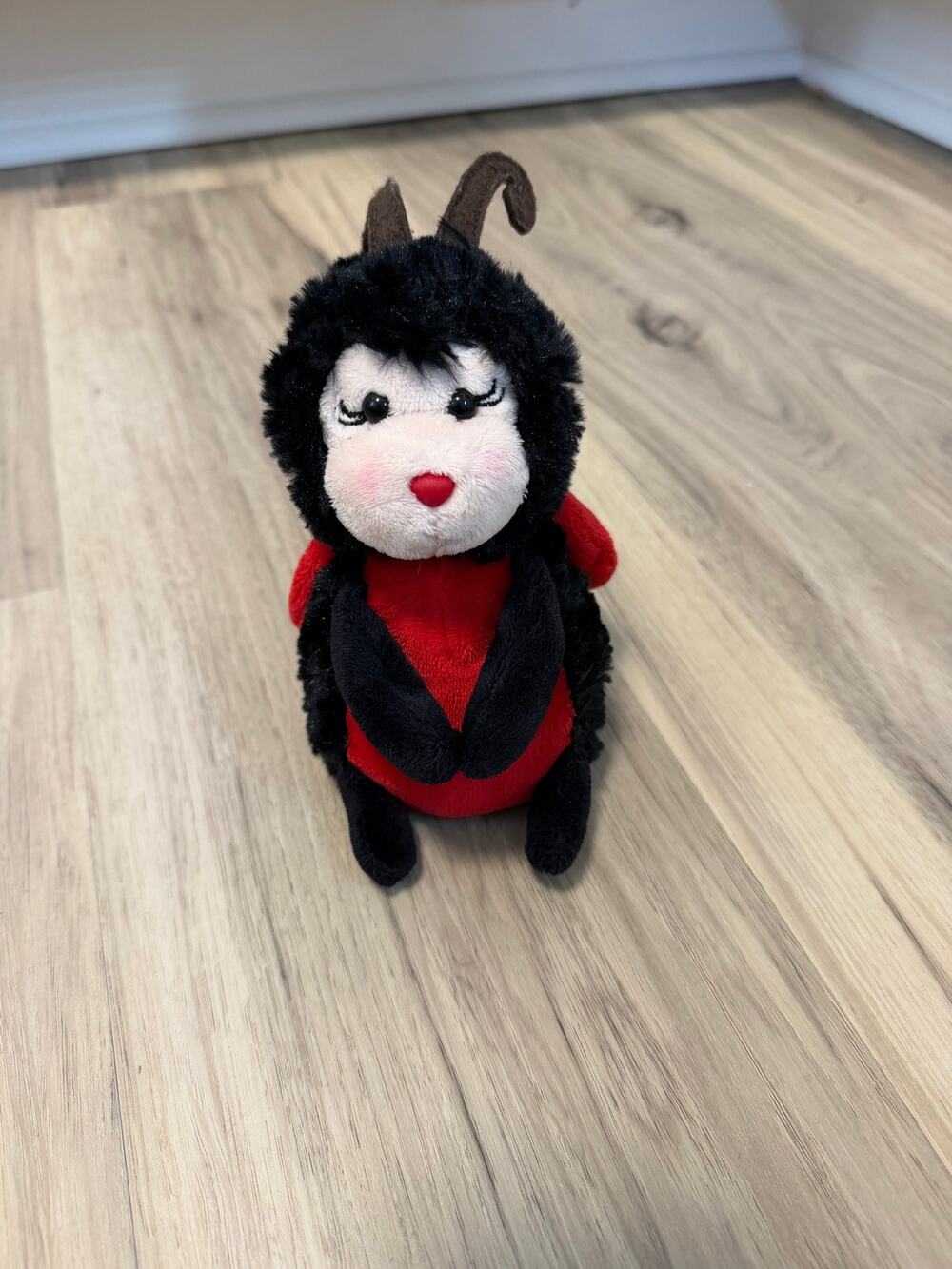 Douglas Cuddle Toys Black Red Ladybug Plush 8" Bean Bag Stuffed Animal Bug 2015